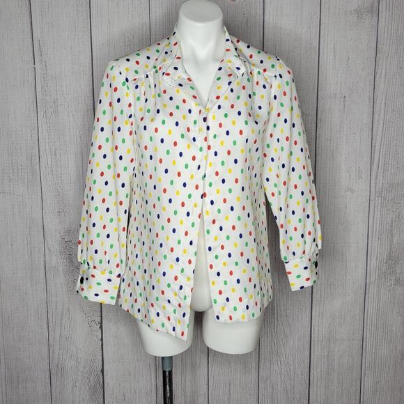 Vintage Rainbow Polka Dot 2 Piece Set, Dress and Matching Jacket - Picture 9 of 11